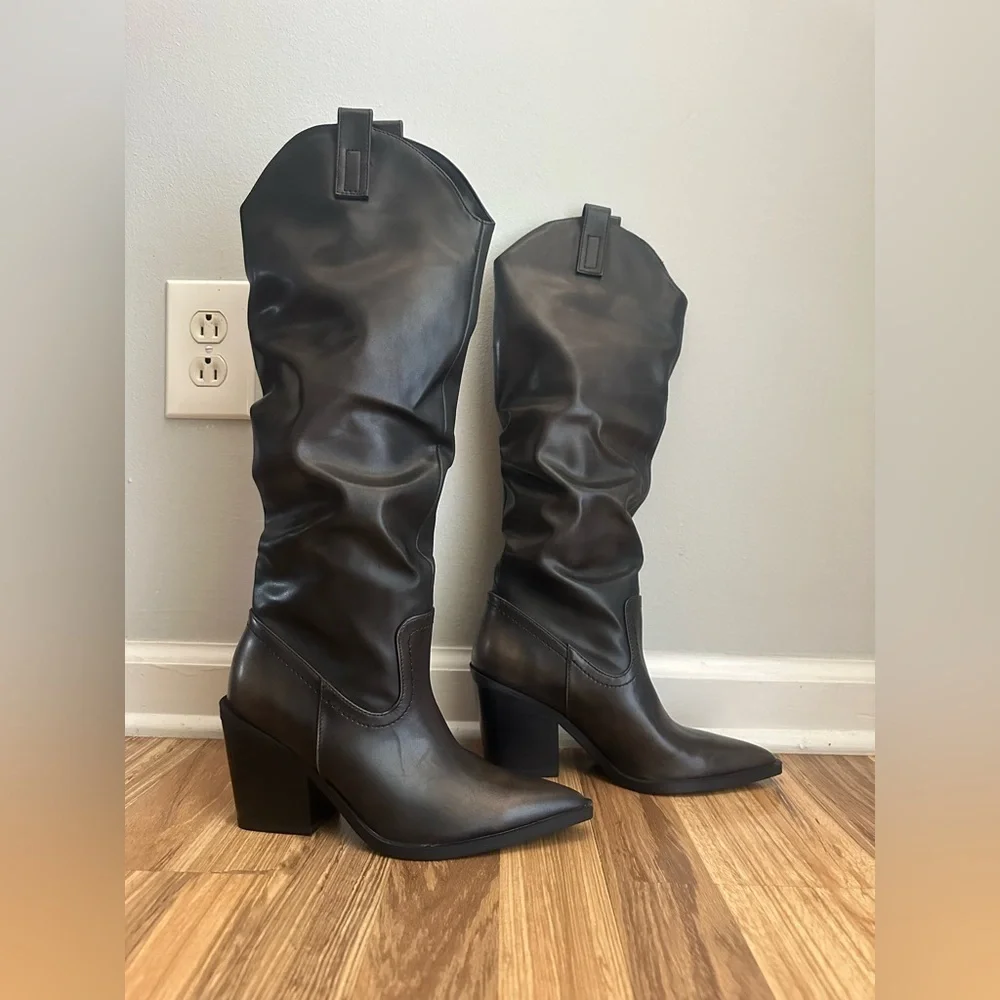 NWOT Madden Girl Alabama Cowgirl Boots Women's Dark Brown Size 5.5 M